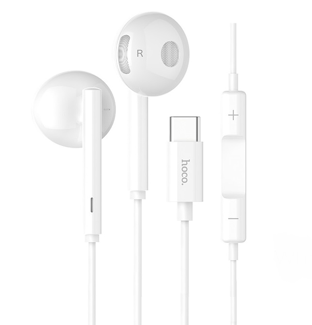 Наушники Hoco L10 Acoustic Type-C wired earphones with mic White