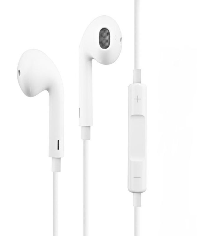 Наушники iPhone 5 White с регулятором громкости HF Copy