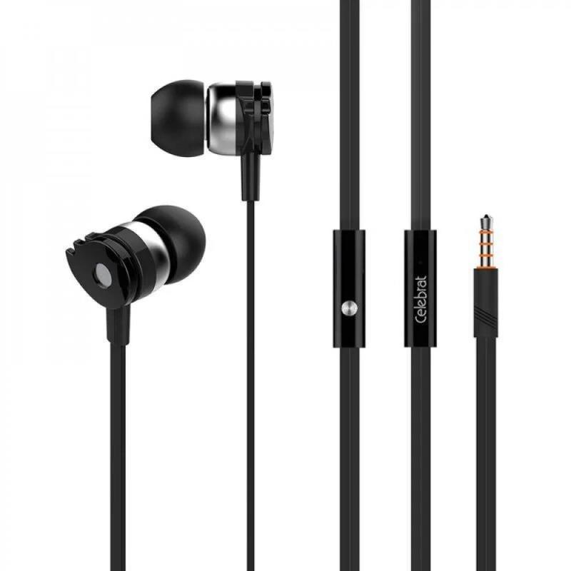 HF MP3 Celebrat D1 Black + mic + button call answering