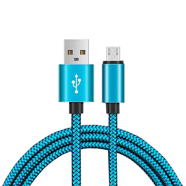 USB Cable Economic Plexus MicroUSB Black-Blue