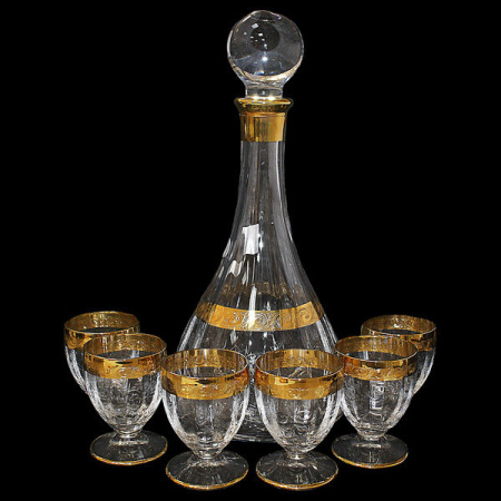 Сервиз графин и 6 рюмок БУ