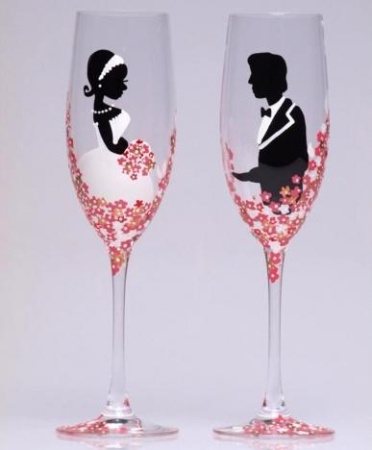 Свадебные бокалы 2 шт БУ