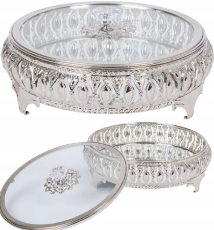 Home Accents AC10616-3206482 Silver Decorative Tray БУ
