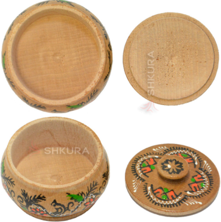 Солонка деревянная разрисованная, 6х4 см БУ