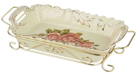 Блюдо с металлической подставкой БУ