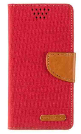 Universal Book Cover Goospery Canvas Diary 4.5" Red