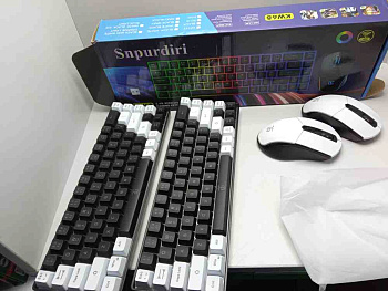 Комплект бездротовий клавіатура та миша + килимок Snpurdiri KW68 (KW682420)