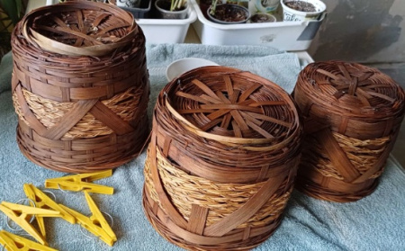 Кашпо плетеное для растений БУ