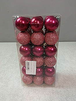 Елочные шары 36 штук в упаковке диаметром 3 см