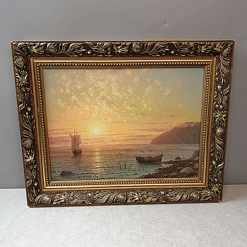 Картина "Парусник в море" 50х40