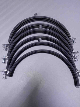 Хомут для труб 200мм с виброгасителем и гайкой м8/м10мм