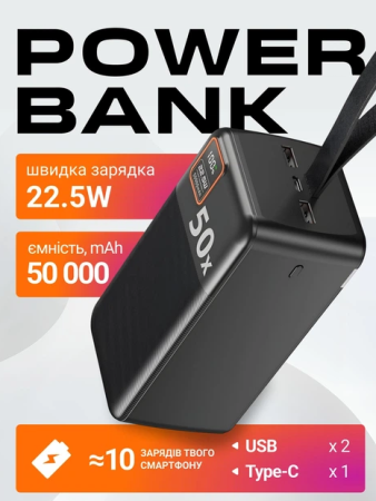 Remzona Extrinity 50X 50000 mAh 22.5W (PB50X225L-04BK)