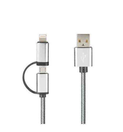 Кабель USB 2в1 (Lightning и Micro USB) БУ