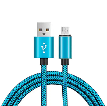 USB Cable Economic Plexus MicroUSB Black-Blue