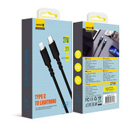 Silicone Cable USB C to Lightning 27W (2m) Veron CL07 Black