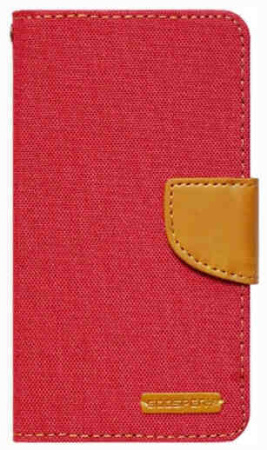 Universal Book Cover Goospery Canvas Diary 5.5" Red