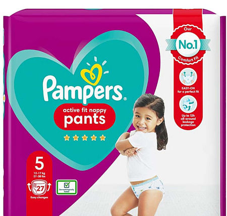 Pampers Active Fit Nappy Pants Размер 5 12-17кг 27шт БУ