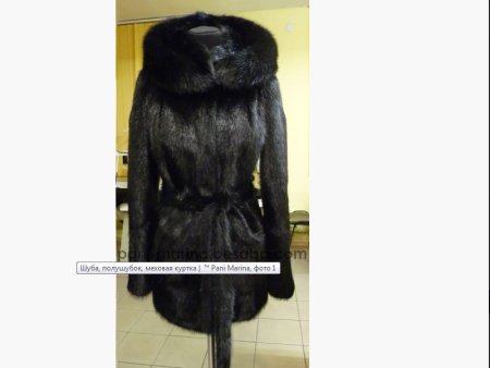 Шуба из нутрии стриженная черная ™ Pani Marina БУ