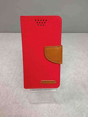 Universal Book Cover Goospery Canvas Diary 4.5" Red