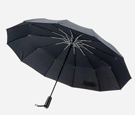 Зонтик мужской Fiaba черный, автомат 8 спиц БУ
