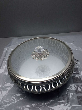 Home Accents AC10616-3206482 Silver Decorative Tray